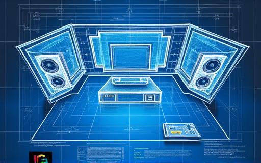 Blueprint sketch of a custom audio setup, representing tailored sound engineering.